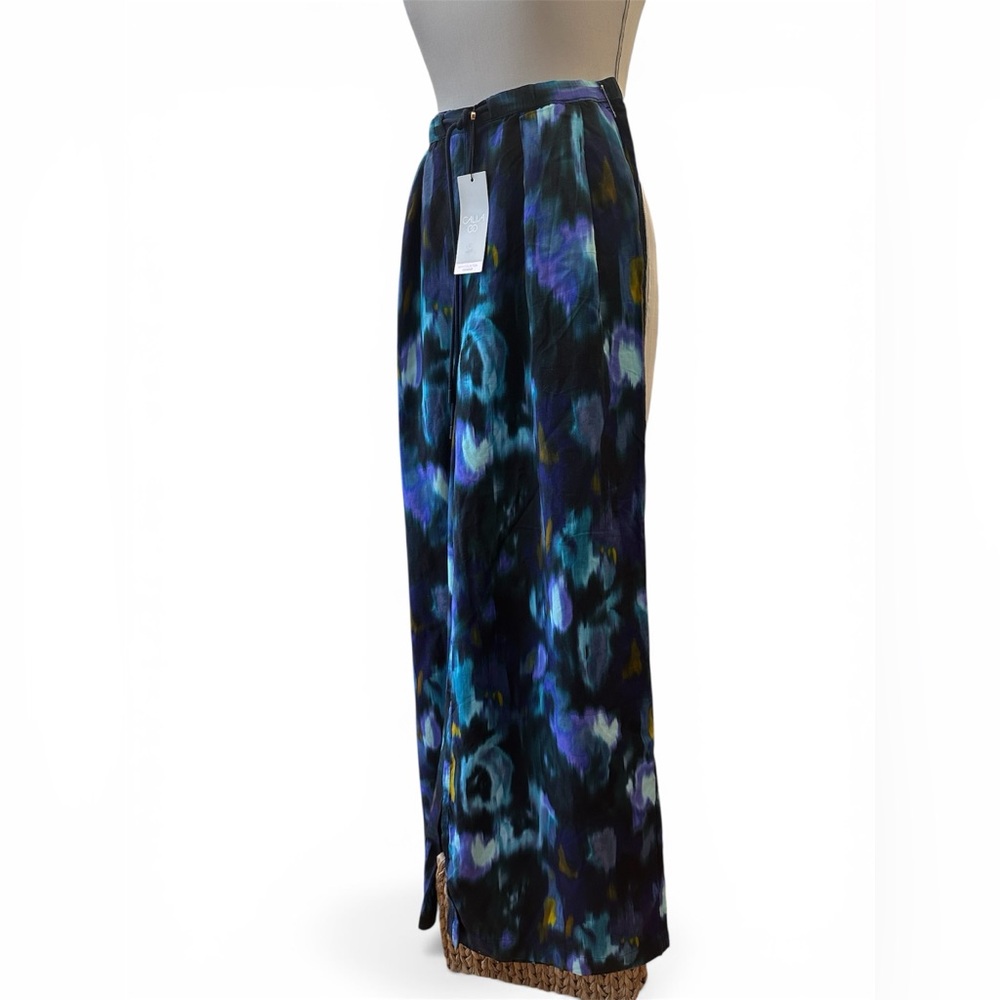 Beach Coverup Wide Leg Pants in Opulent Blossom Blue
